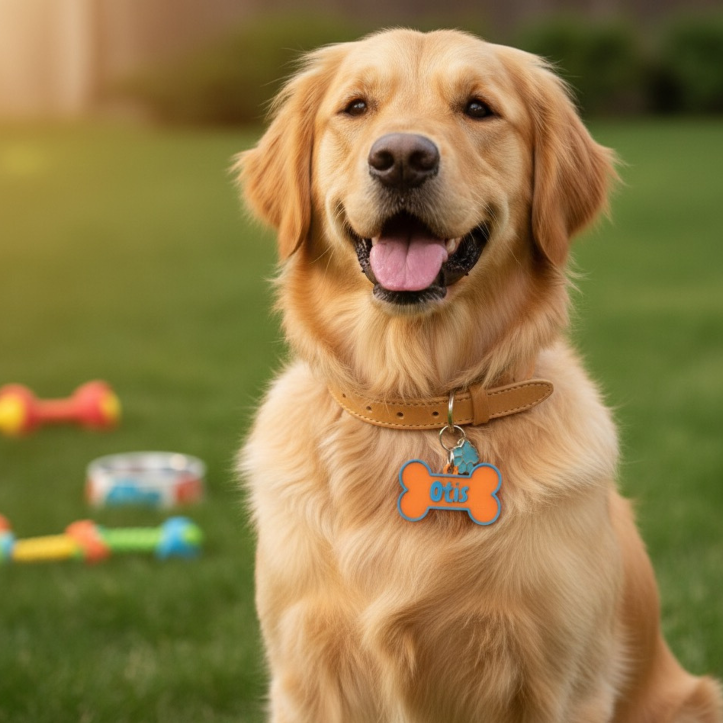 Personalised Dog Tag with Mobile Number Engraving