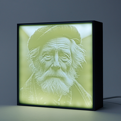 Lithophane Lightbox in Black and White - USB Powered